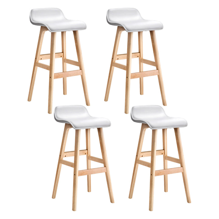Luxury 4x Bar Stools Wooden Stool White