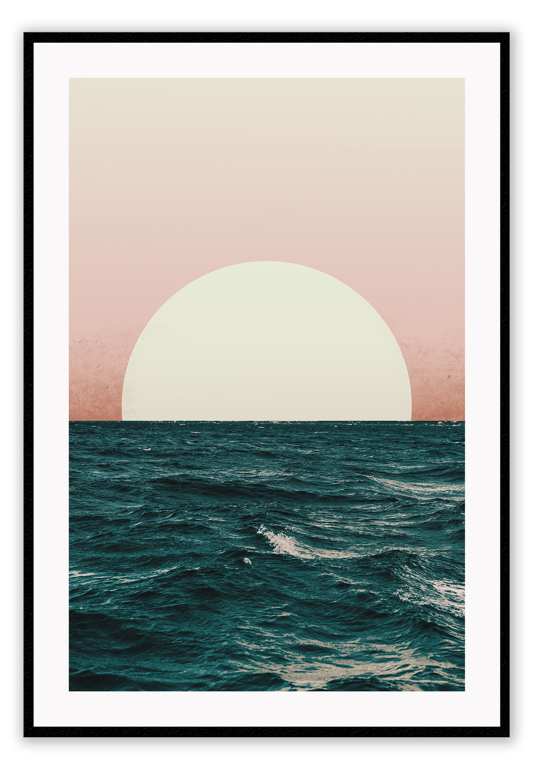 Sunset print water pink blue yellow waves gradient ripple