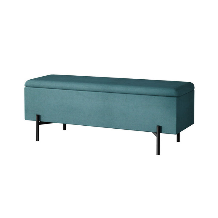 Coastal Charm Storage Ottoman Blanket Box 140cm Velvet Green