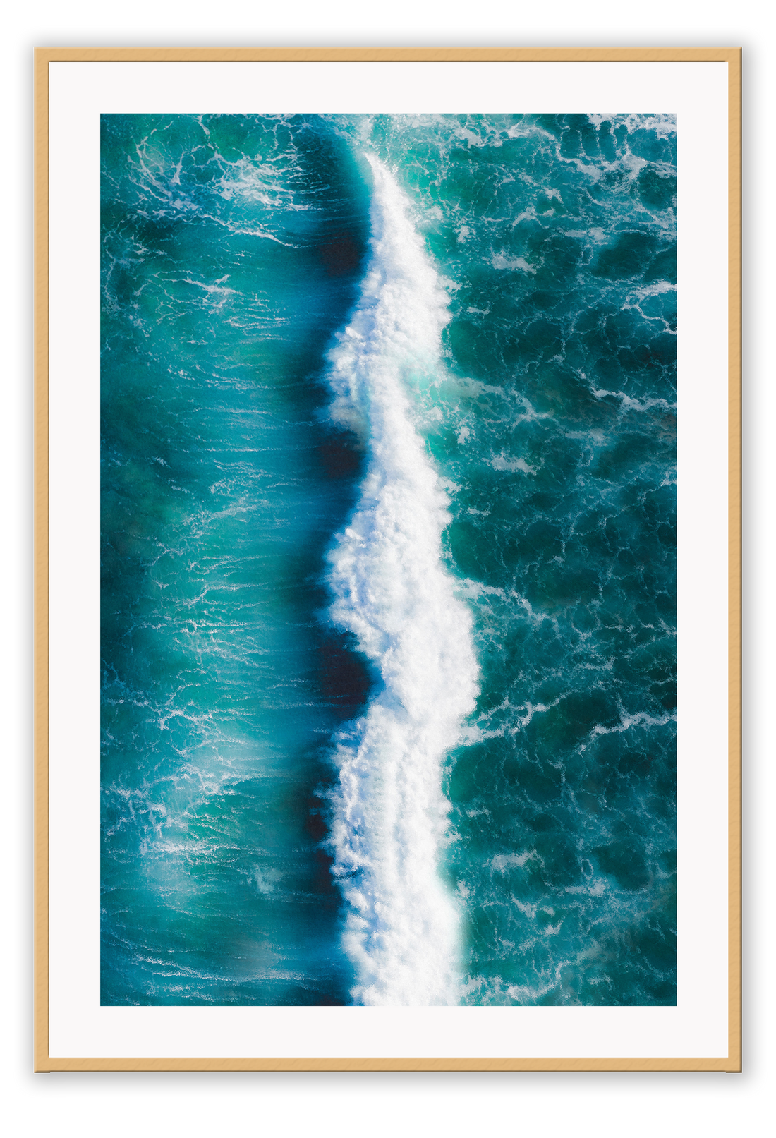Ocean portrait print blue sea waves white wash minimal coast natural