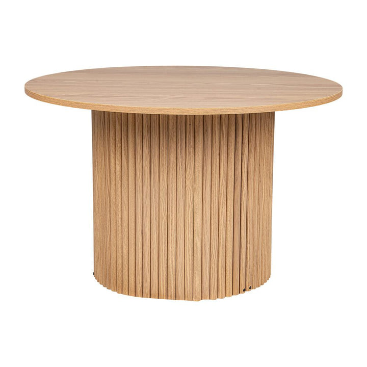 Coastal Charm - Luxe Ribbed Round Coffee Table Wooden