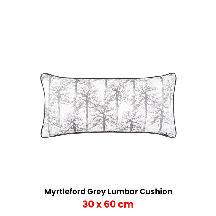 Bianca Myrtleford Grey Lumbar Oblong Filled Cushion 30 x 60cm