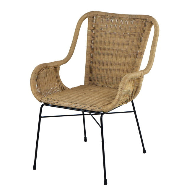 Palmview Rattan Armed Dining Chair Natural 86cm