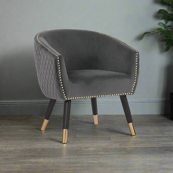 Deniz Lounge Chair Tub Chair Accent Armchair - Grey