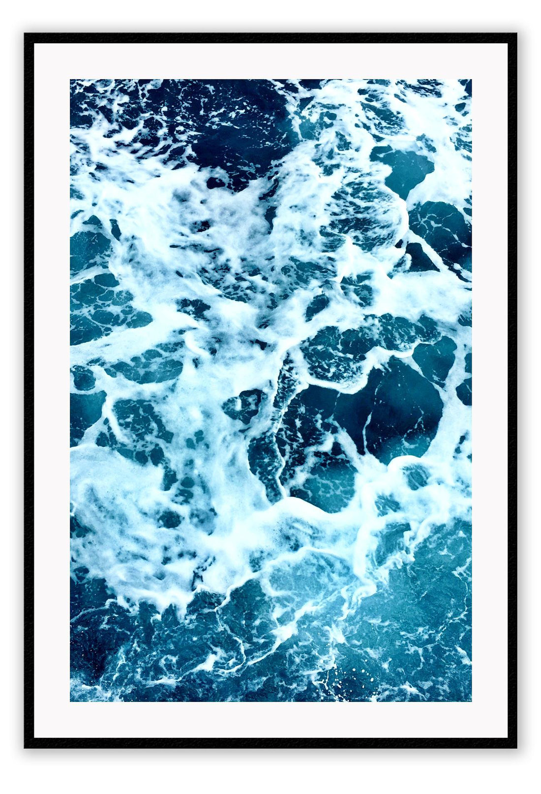 A natural blue ocean wall art with big waves.