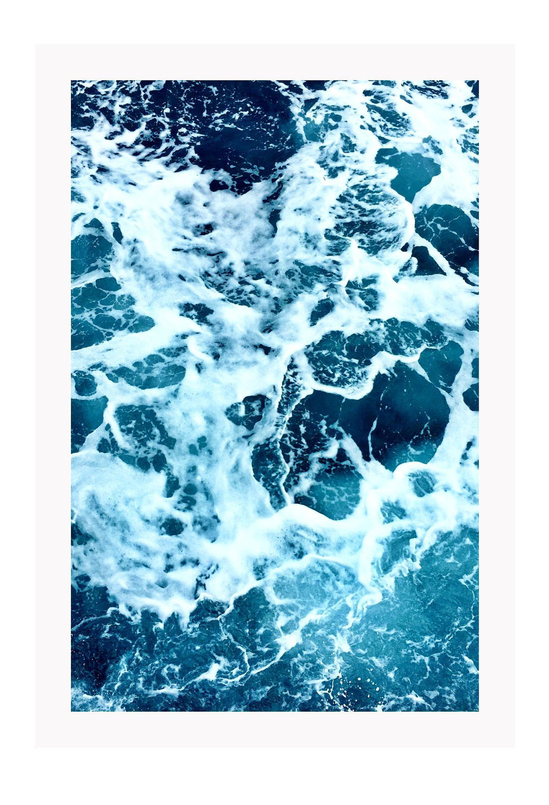 A natural blue ocean wall art with big waves.