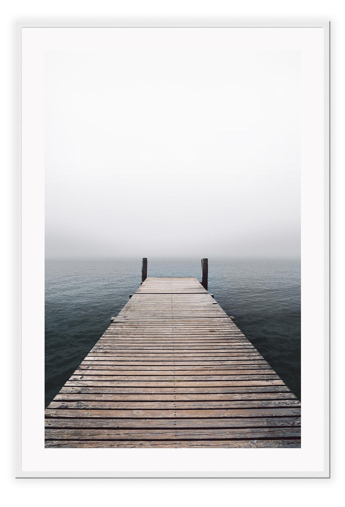 Wooden photography print portrait dock sea minimal abis texture with blue and neutral tones