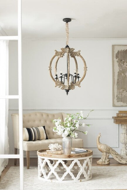 Lattice Round Shabby Chic Coffee Table <free shipping>