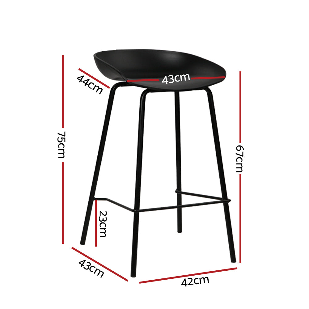 Minimalist 4x Bar Stools Kitchen Counter Stools Metal