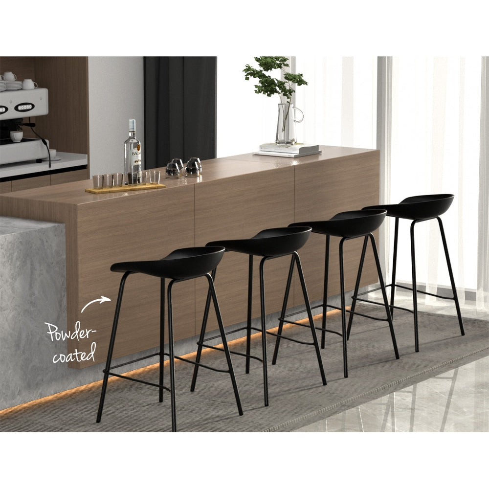 Minimalist 4x Bar Stools Kitchen Counter Stools Metal