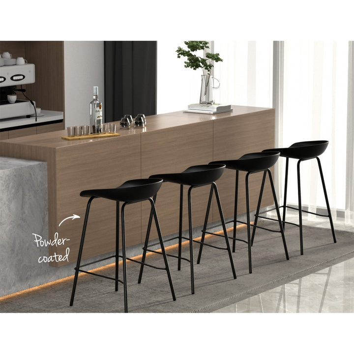 Minimalist 4x Bar Stools Kitchen Counter Stools Metal