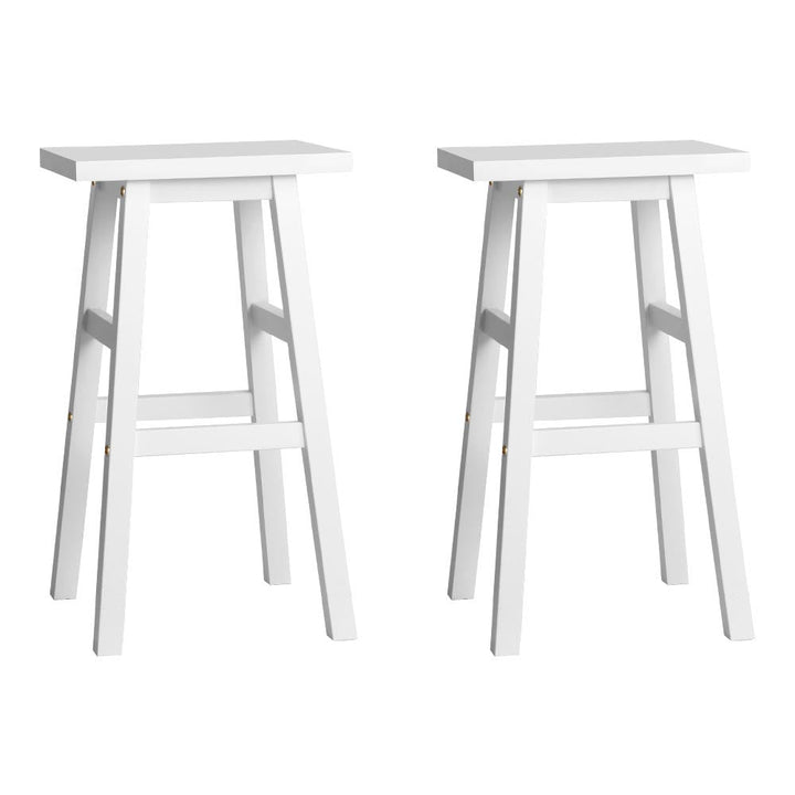 Artiss Bar Stools Kitchen Counter Stools Wooden Chairs White x2