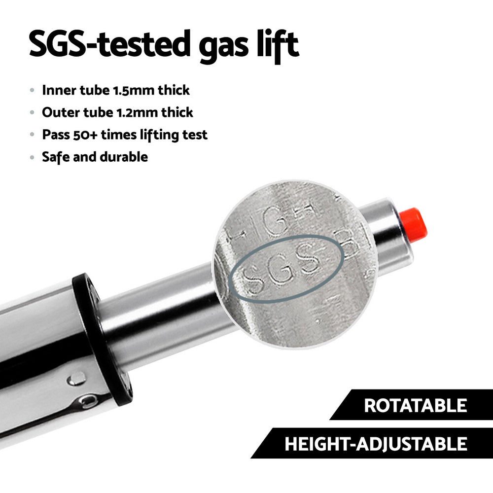 Luxury 4x Bar Stools Gas Lift Velvet Woven Backrest Ivory