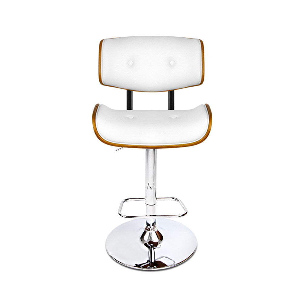 Luxury Bar Stools Gas Lift Leather White