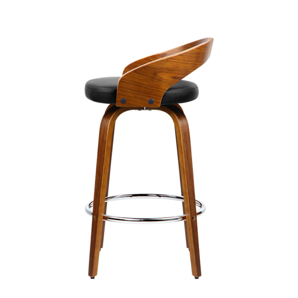 Stunning designer 2x Bar Stools Swivel Seat Curving Backrest