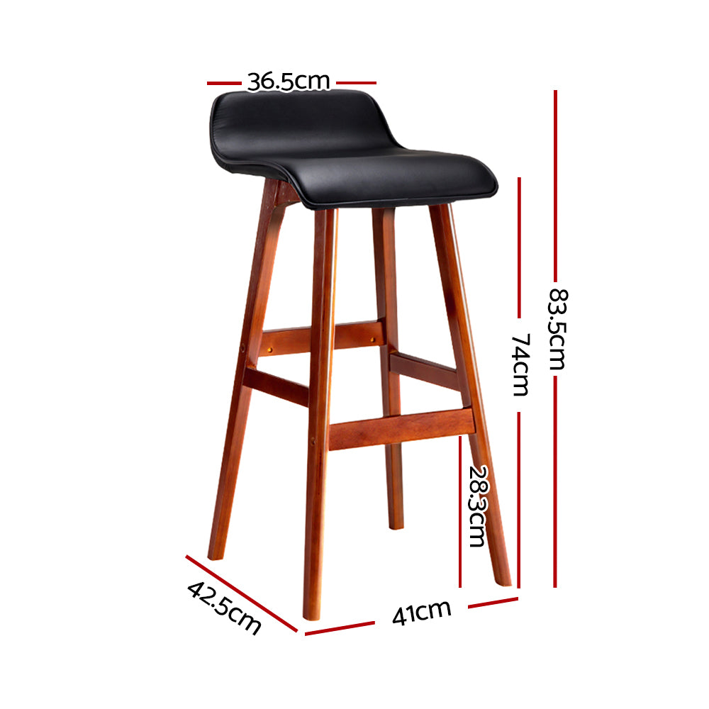 Silva 4x Bar Stools Wooden Stool Black