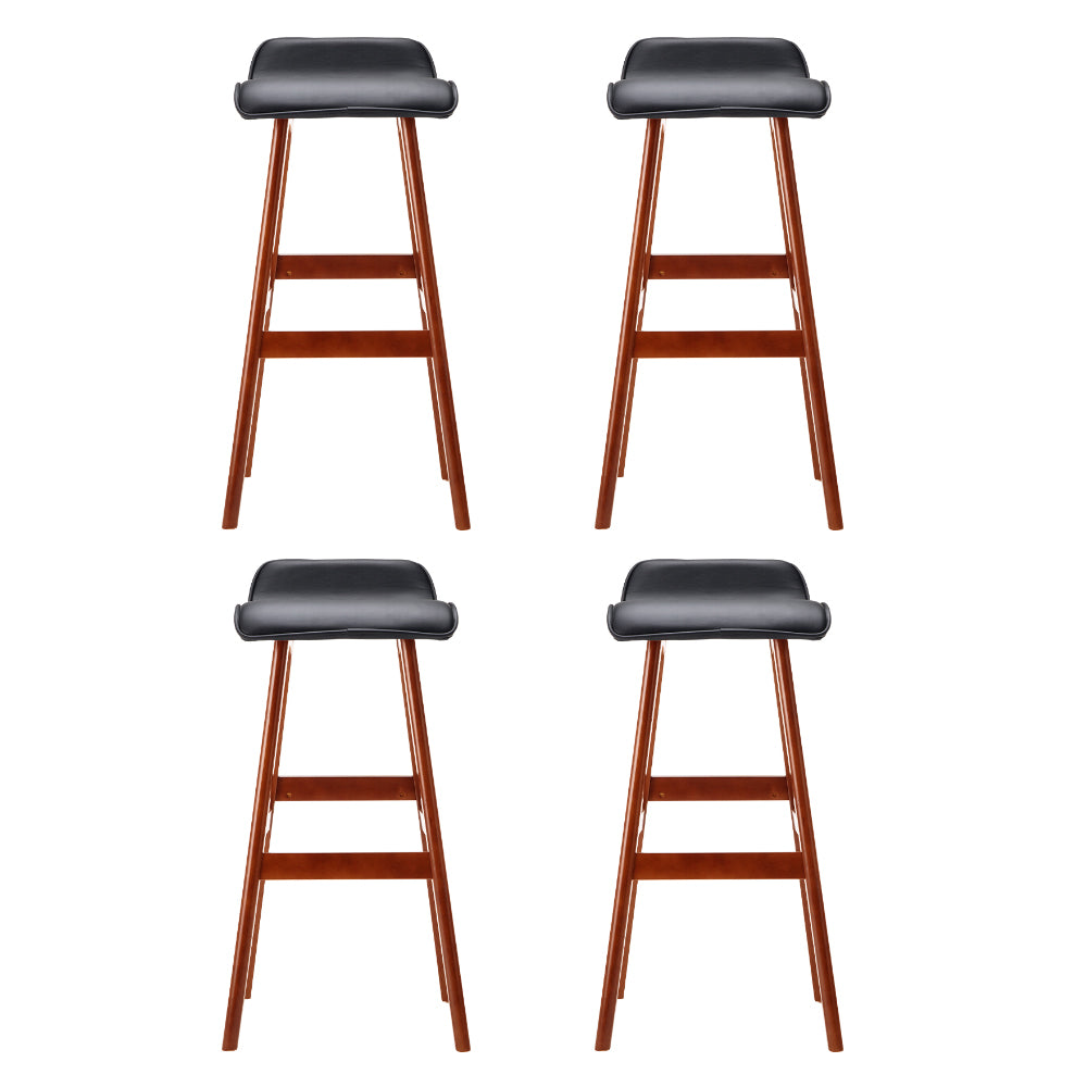 Silva 4x Bar Stools Wooden Stool Black