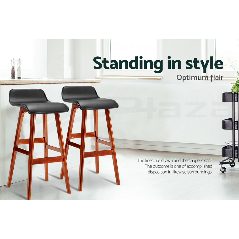 Silva 4x Bar Stools Wooden Stool Black
