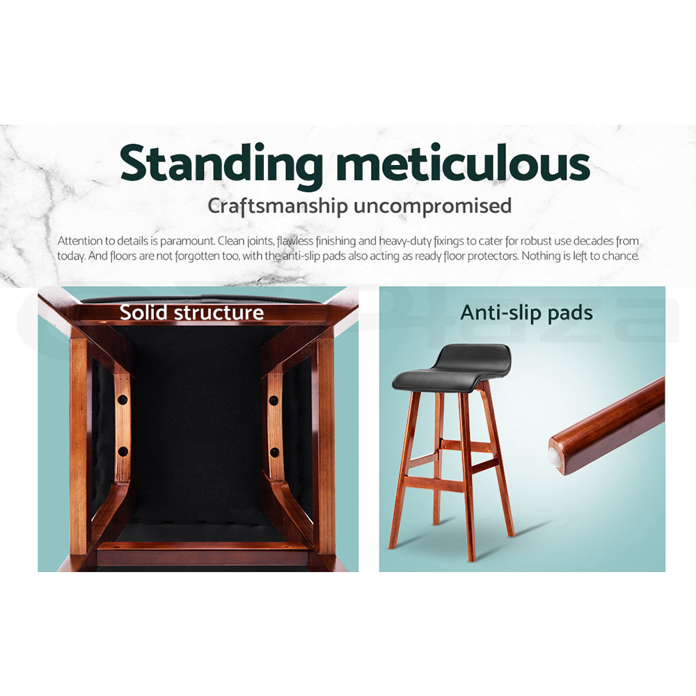 Silva 4x Bar Stools Wooden Stool Black