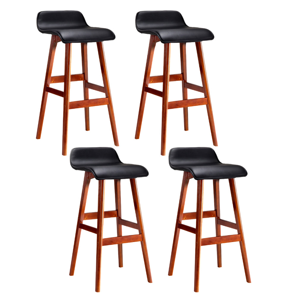 Silva 4x Bar Stools Wooden Stool Black