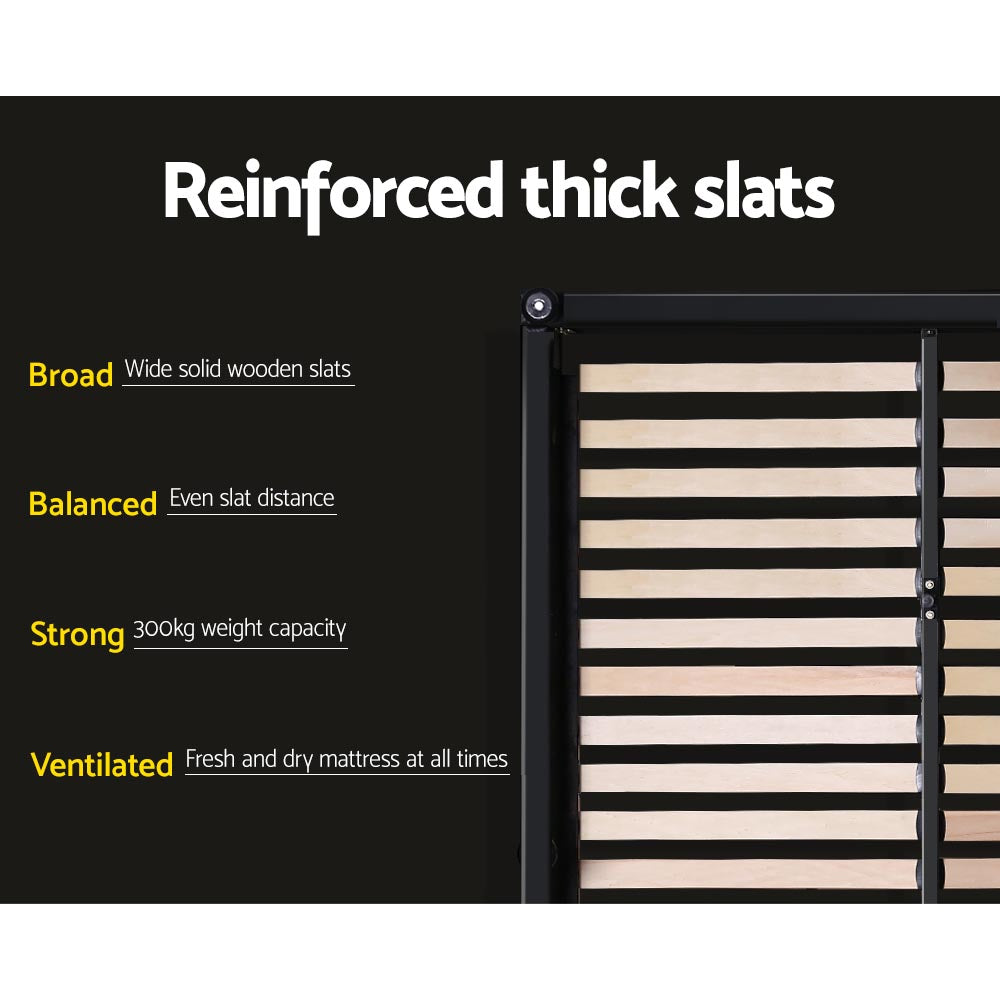 Luxury Bed Frame King Size Gas Lift Grey ISSA