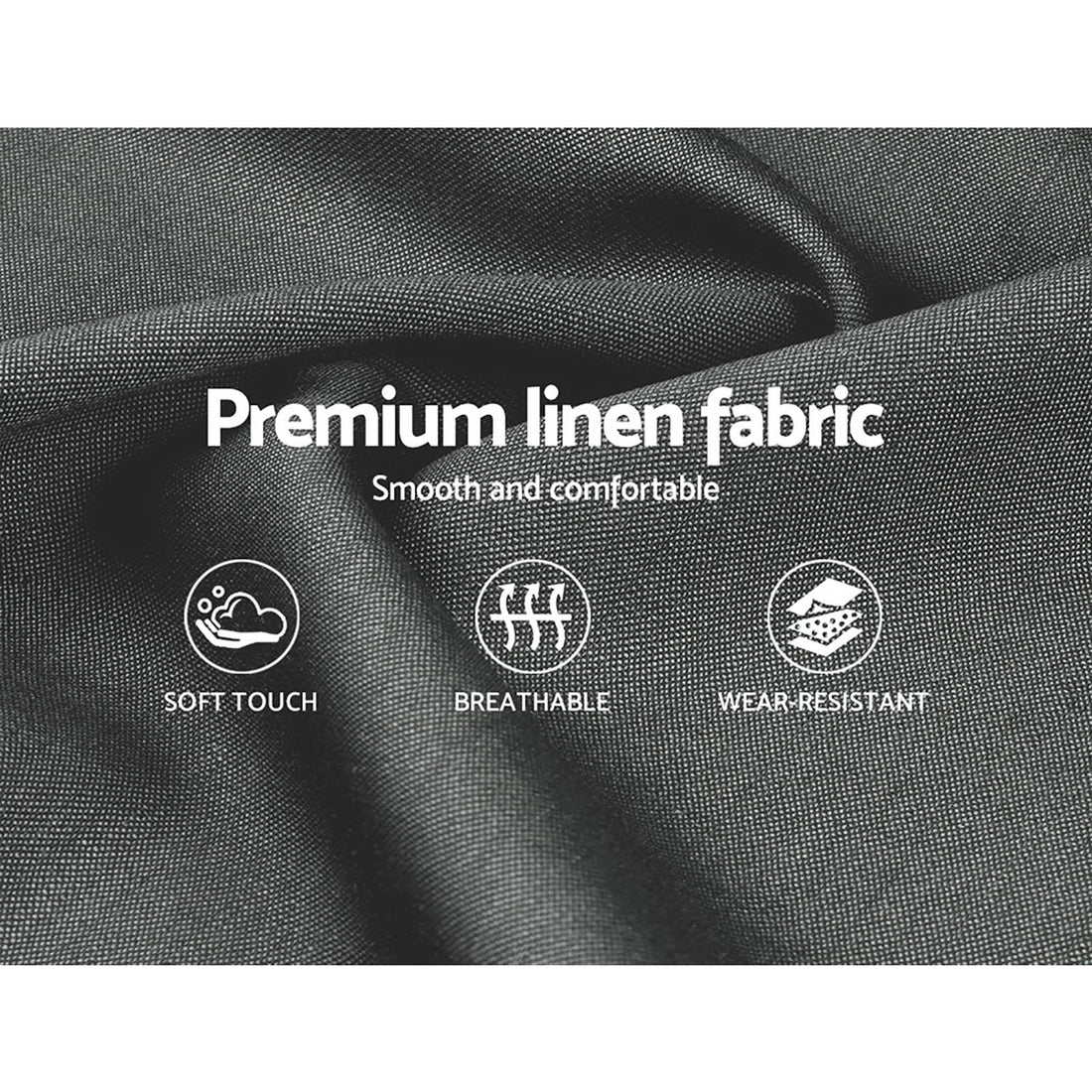 Luxury Bed Frame King Size Gas Lift Grey ISSA