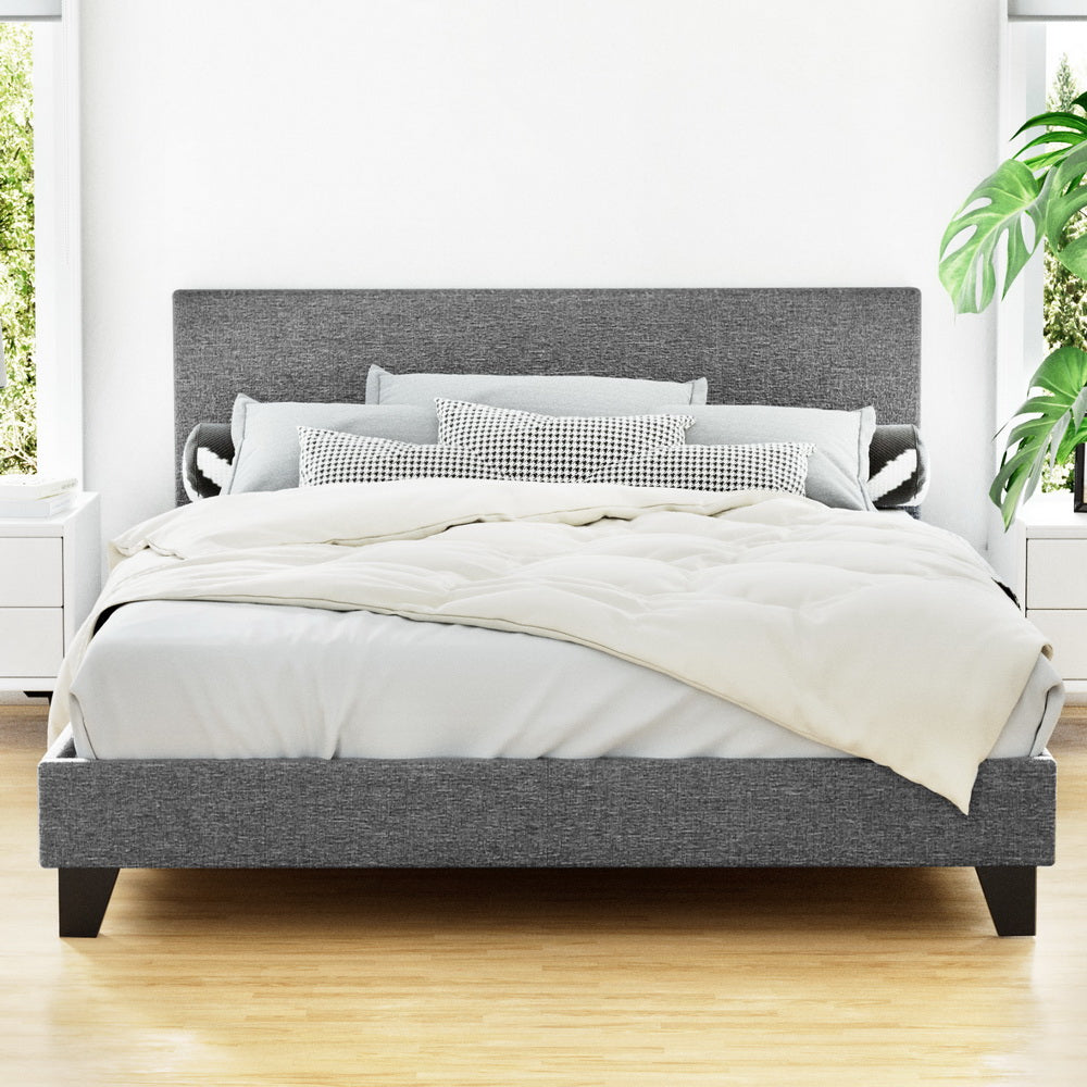 Modern Bed Frame Queen Size Grey NEO