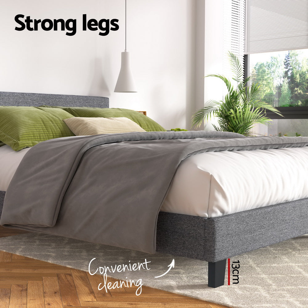 Modern Bed Frame Queen Size Grey NEO