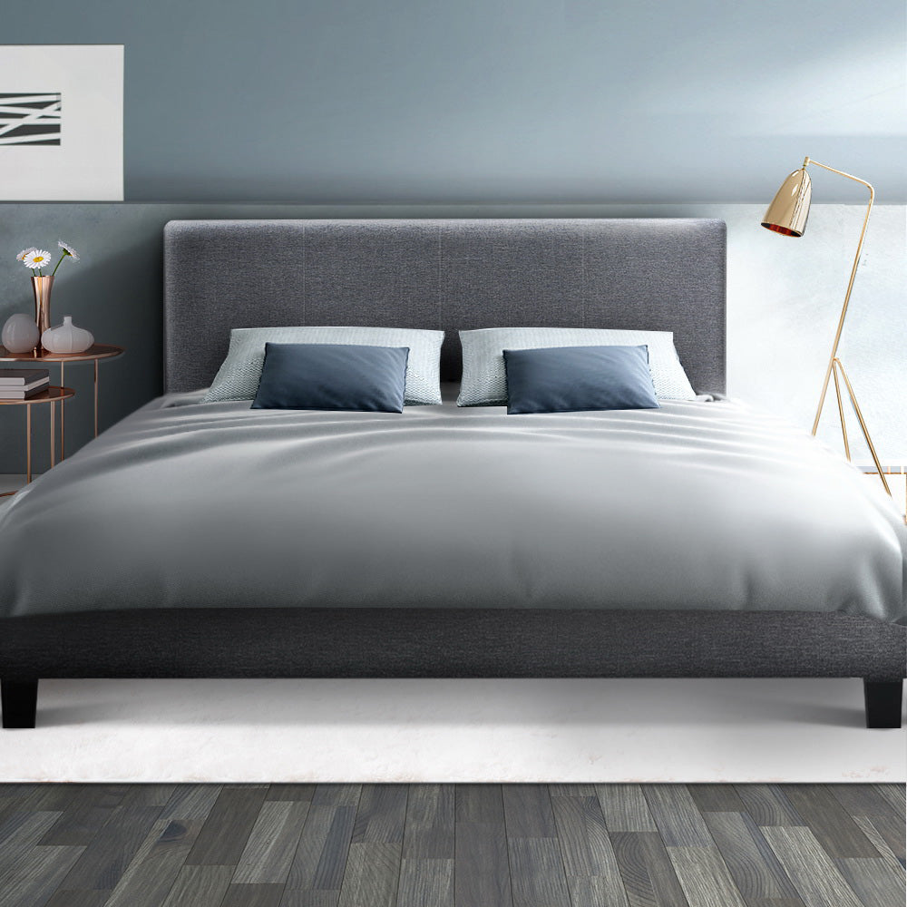 Modern Bed Frame Queen Size Grey NEO