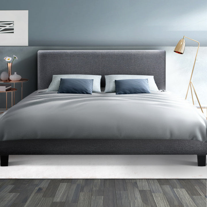 Modern Bed Frame Queen Size Grey NEO