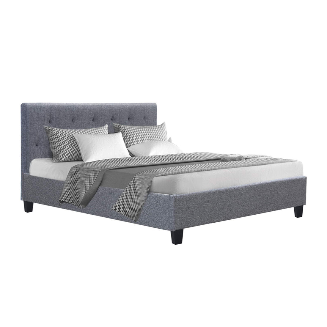 Elegant Bed Frame Double Size Grey VANKE