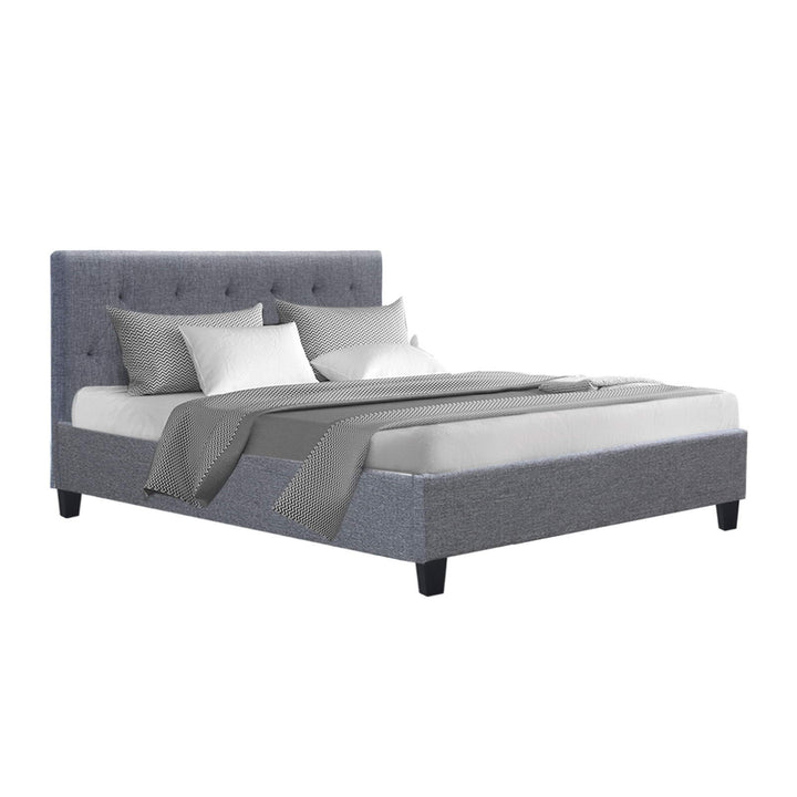 Elegant Bed Frame Double Size Grey VANKE
