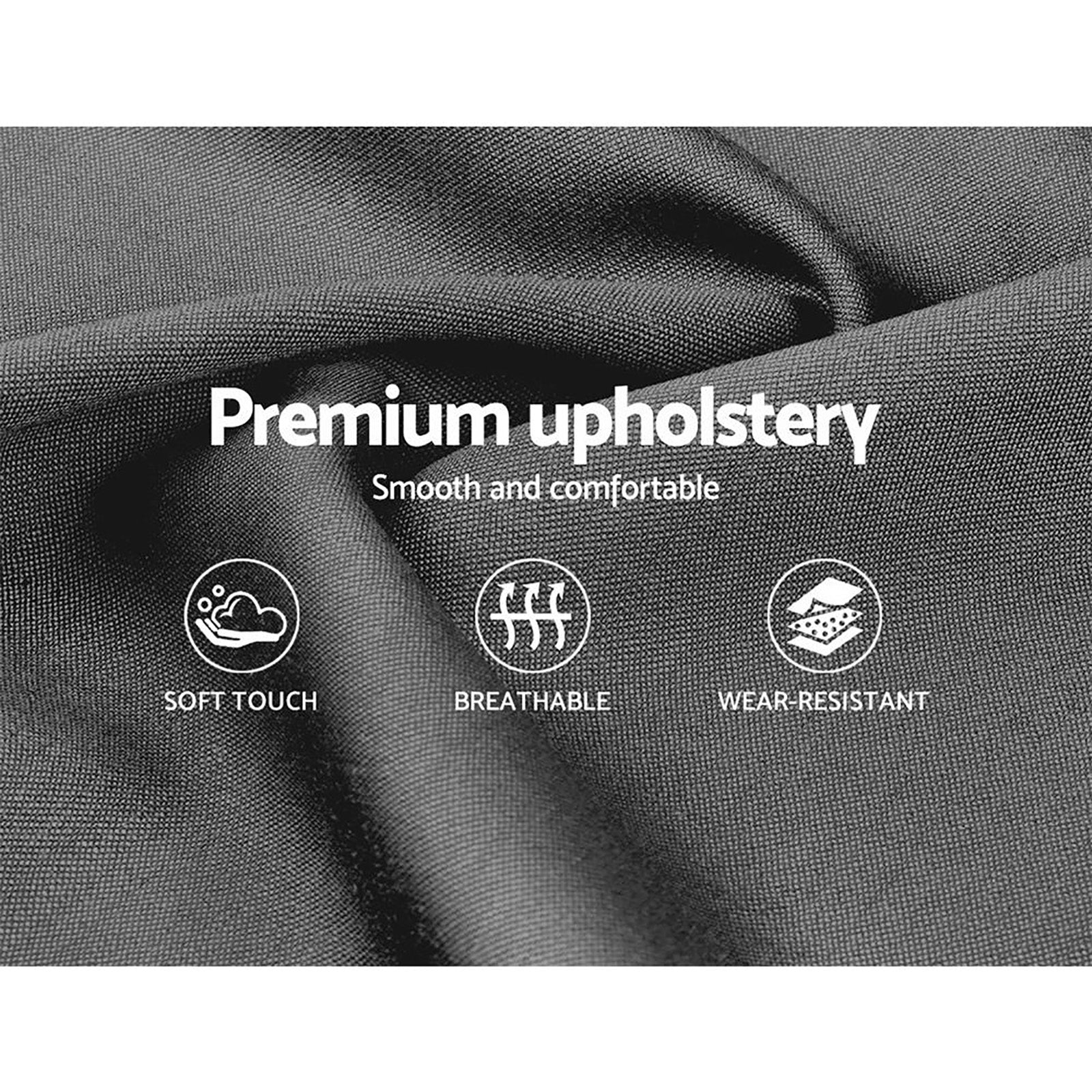 Elegant Bed Frame Double Size Grey VANKE