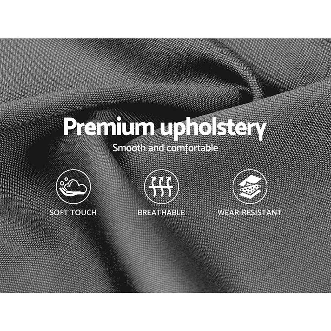 Elegant Bed Frame Double Size Grey VANKE