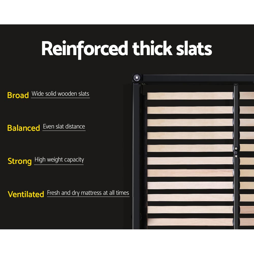 Mila Bed Frame King Size with 4 Drawers Charcoal MILA