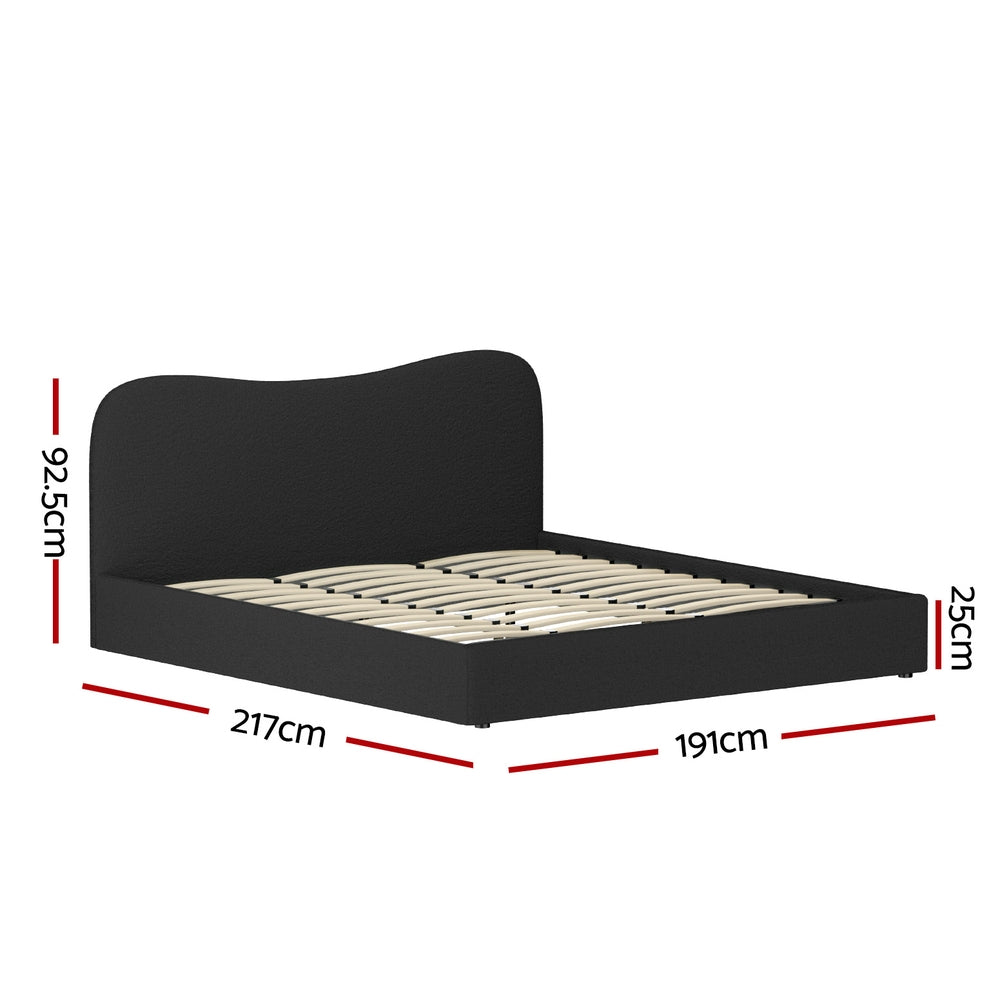 Padded fabric - Bed Frame King Size Boucle DARA