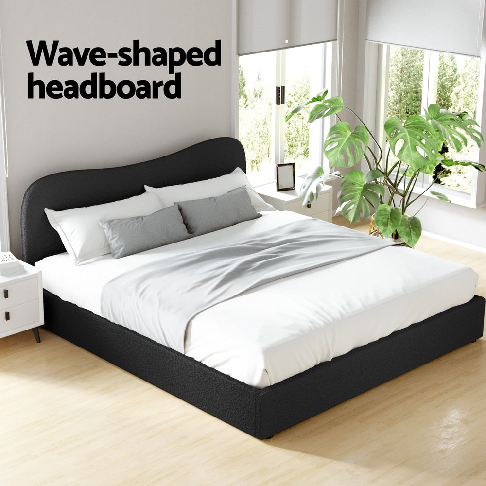 Padded fabric - Bed Frame King Size Boucle DARA