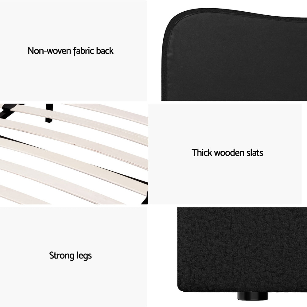 Padded fabric - Bed Frame King Size Boucle DARA