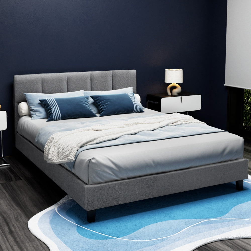 All class- Bed Frame Queen Size Grey TINO