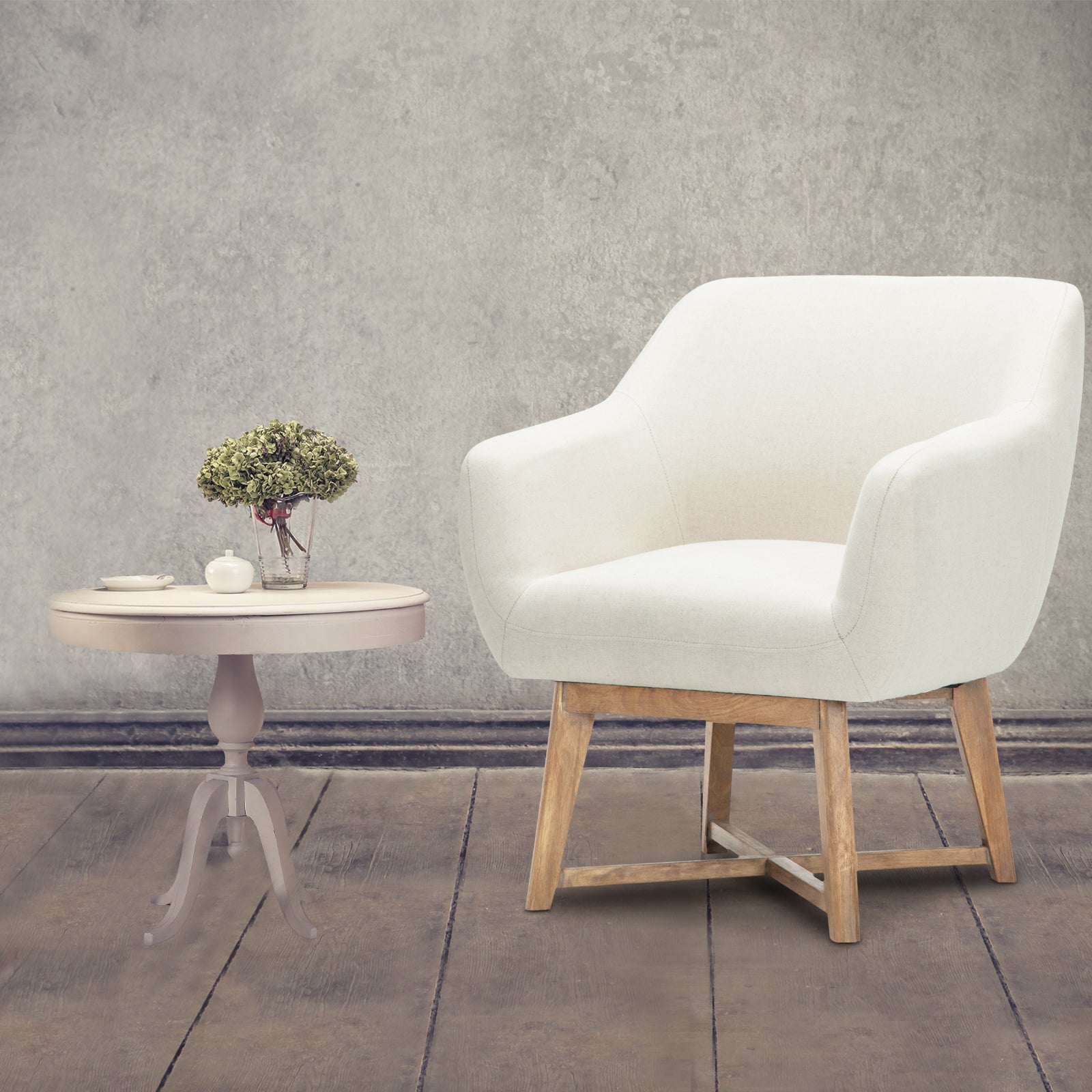 Armchair Tub Chair Beige Aston