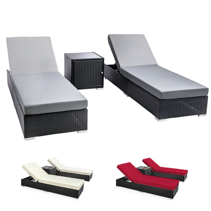 Toorak 3 Piece Sun Lounge with two sun lounges and side table