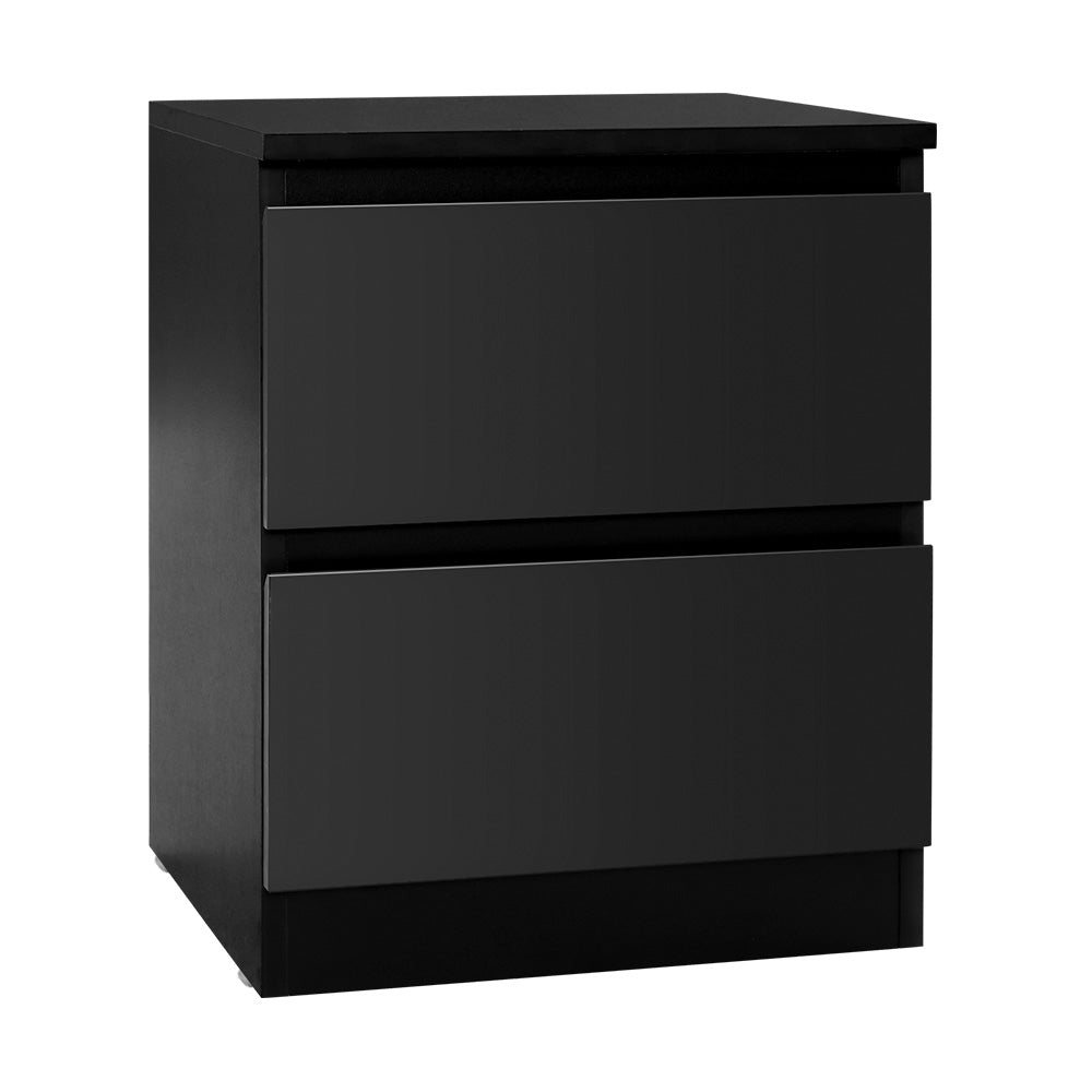 Pepe Bedside Table 2 Drawers - PEPE Black