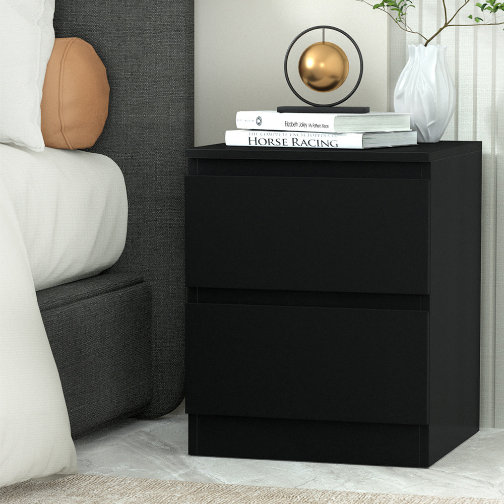Pepe Bedside Table 2 Drawers - PEPE Black