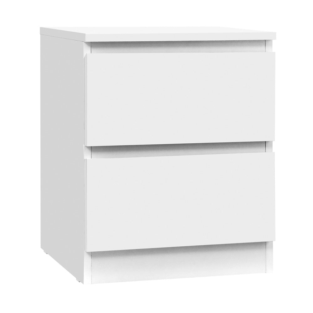Pepe Bedside Table 2 Drawers - PEPE White