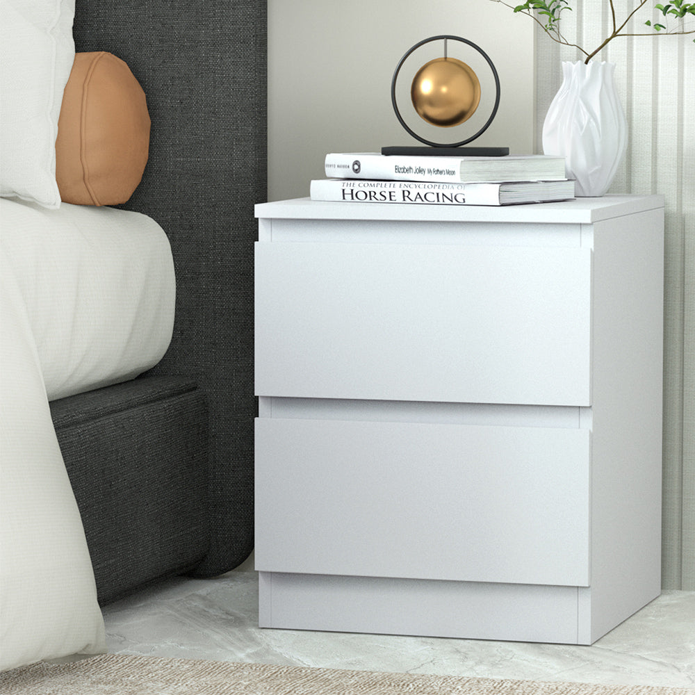 Pepe Bedside Table 2 Drawers - PEPE White