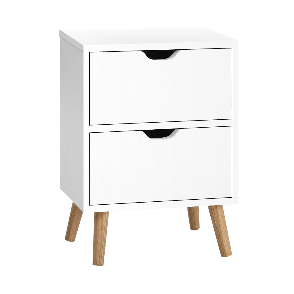 Boden Bedside Table 2 Drawers - BODEN White