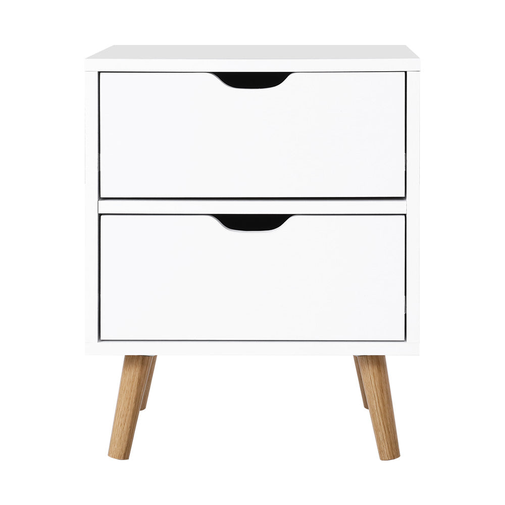 Boden Bedside Table 2 Drawers - BODEN White