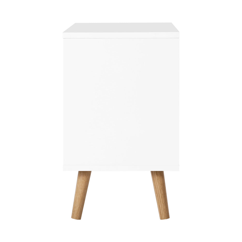 Boden Bedside Table 2 Drawers - BODEN White