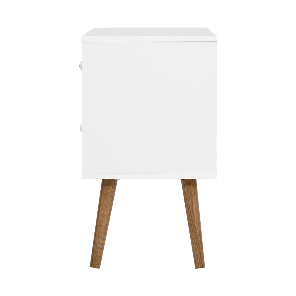 Two-tone Bedside Table 2 Drawers - BONDS White