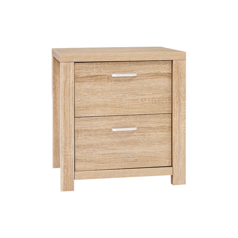 Maxi Bedside Table 2 Drawers - MAXI Pine